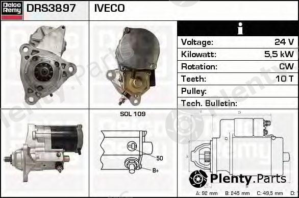  DELCO REMY part DRS3897 Starter