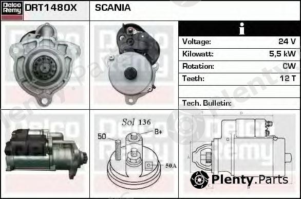  DELCO REMY part DRT1480X Starter