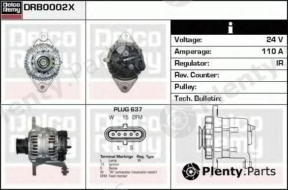  DELCO REMY part DRB0002X Alternator