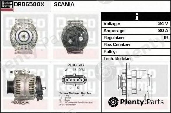  DELCO REMY part DRB6580X Alternator