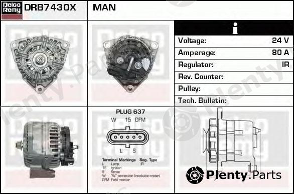  DELCO REMY part DRB7430X Alternator