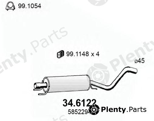 ASSO part 34.6122 (346122) Middle Silencer