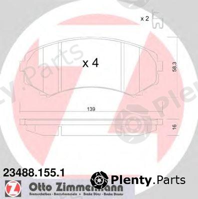  ZIMMERMANN part 23488.155.1 (234881551) Brake Pad Set, disc brake