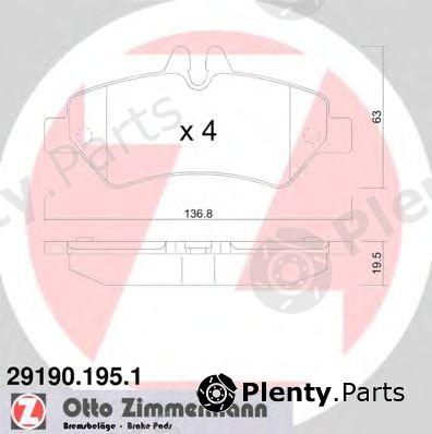  ZIMMERMANN part 29190.195.1 (291901951) Brake Pad Set, disc brake