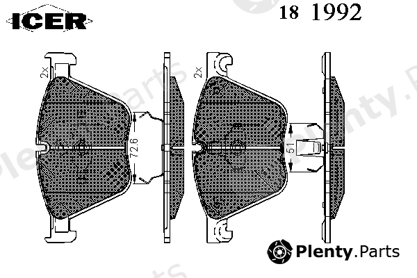  ICER part 181992 Brake Pad Set, disc brake