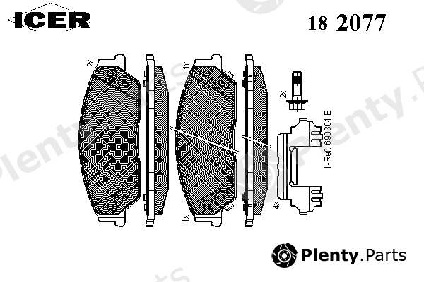  ICER part 182077 Brake Pad Set, disc brake