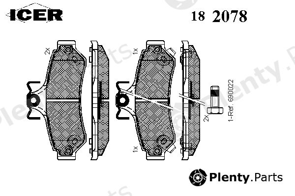  ICER part 182078 Brake Pad Set, disc brake