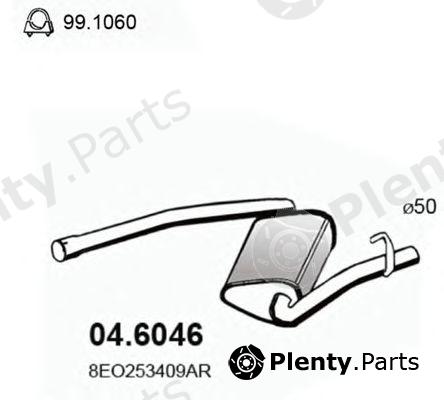  ASSO part 04.6046 (046046) Middle Silencer