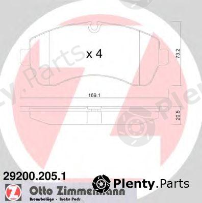  ZIMMERMANN part 29200.205.1 (292002051) Brake Pad Set, disc brake