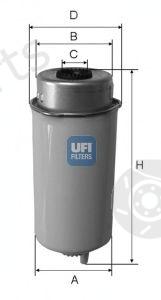  UFI part 2445600 Fuel filter