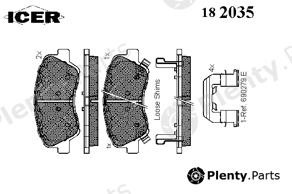  ICER part 182035 Brake Pad Set, disc brake