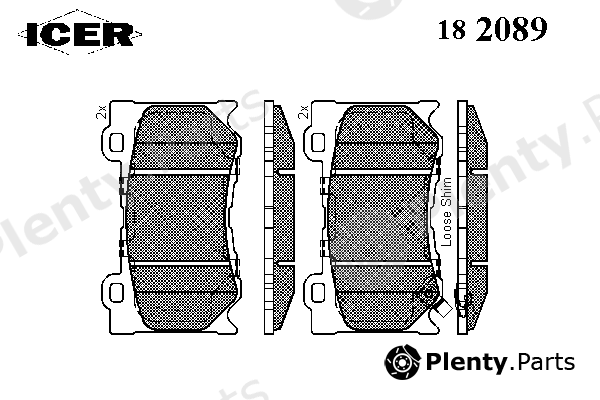  ICER part 182089 Brake Pad Set, disc brake