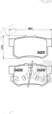  BREMBO part P28051 Brake Pad Set, disc brake
