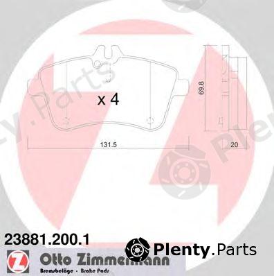  ZIMMERMANN part 23881.200.1 (238812001) Brake Pad Set, disc brake