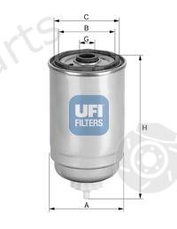  UFI part 2452600 Fuel filter