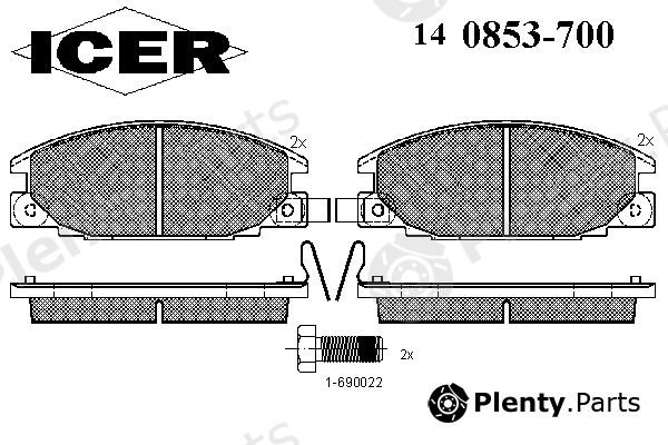  ICER part 140853-700 (140853700) Brake Pad Set, disc brake