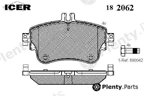  ICER part 182062 Brake Pad Set, disc brake