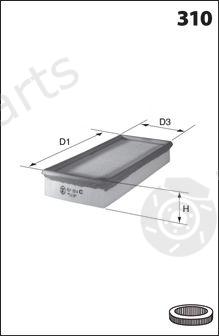  MECAFILTER part ELP3892 Air Filter