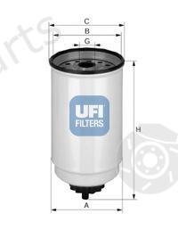  UFI part 2437100 Fuel filter