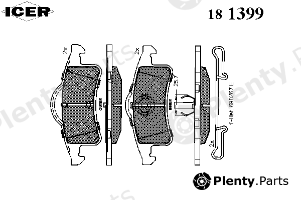  ICER part 181399 Brake Pad Set, disc brake