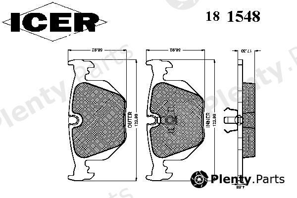  ICER part 181548 Brake Pad Set, disc brake