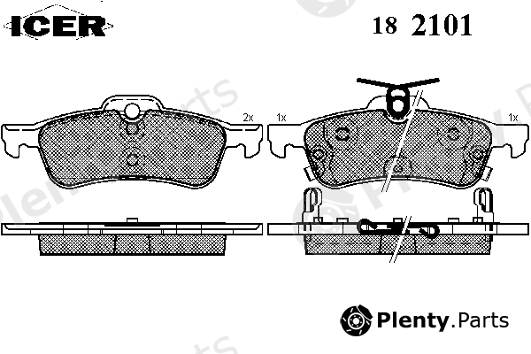  ICER part 182101 Brake Pad Set, disc brake