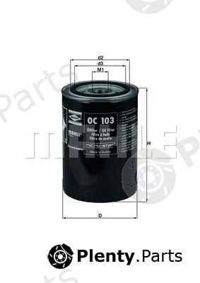  MAHLE ORIGINAL part OC103 Oil Filter