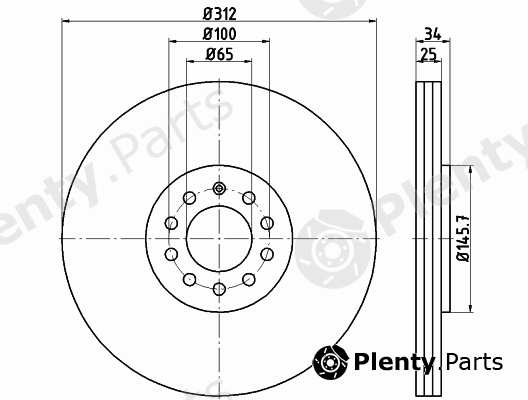 MINTEX part MDC1381 Brake Disc