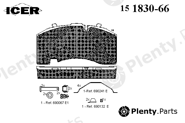  ICER part 151830-066 (151830066) Brake Pad Set, disc brake