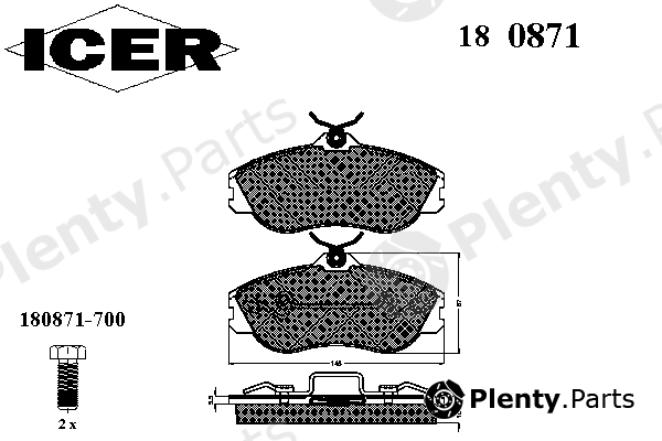  ICER part 180871 Brake Pad Set, disc brake