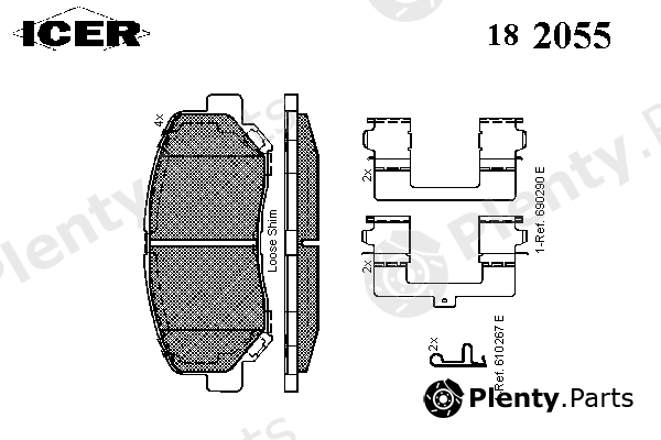  ICER part 182055 Brake Pad Set, disc brake
