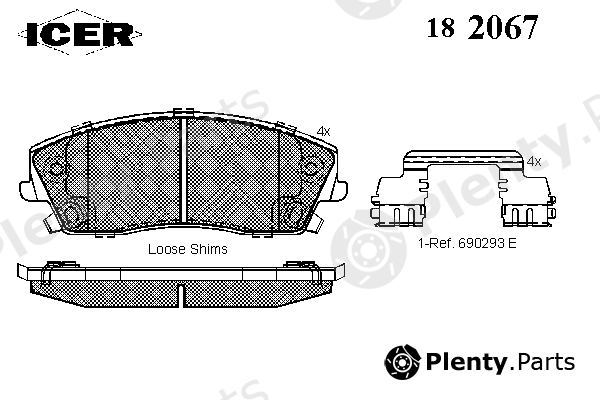  ICER part 182067 Brake Pad Set, disc brake