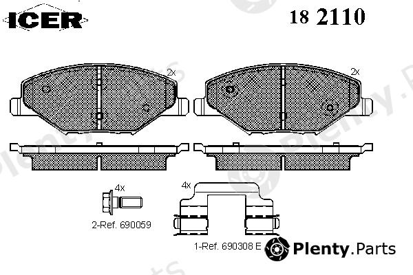  ICER part 182110 Brake Pad Set, disc brake
