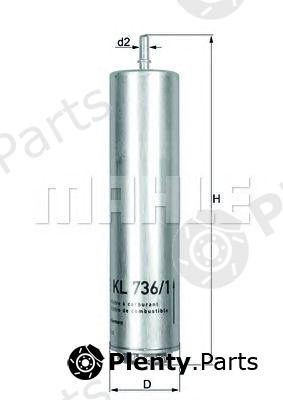  MAHLE ORIGINAL part KL736/1D (KL7361D) Fuel filter