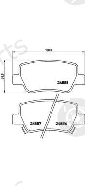  BREMBO part P83112 Brake Pad Set, disc brake