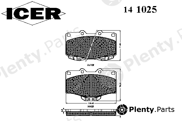  ICER part 141025 Brake Pad Set, disc brake