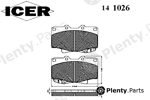  ICER part 141026 Brake Pad Set, disc brake