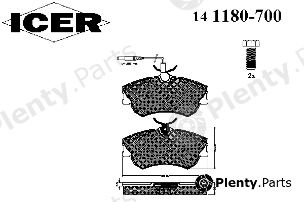  ICER part 141180700 Brake Pad Set, disc brake
