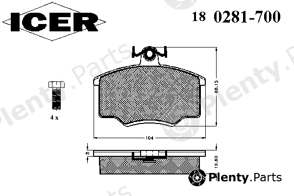  ICER part 180281700 Brake Pad Set, disc brake