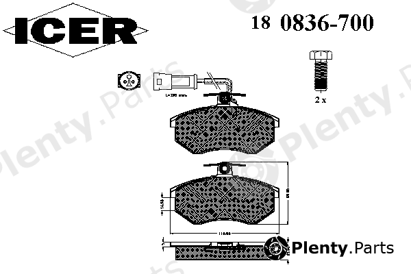  ICER part 180836-700 (180836700) Brake Pad Set, disc brake