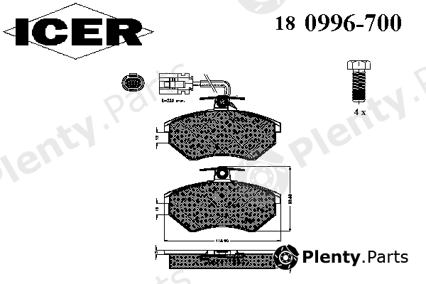  ICER part 180996700 Brake Pad Set, disc brake