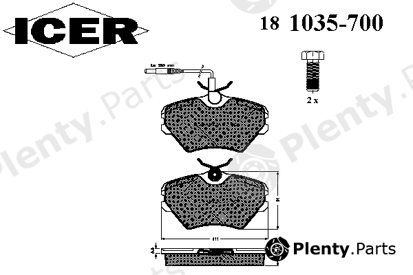  ICER part 181035700 Brake Pad Set, disc brake