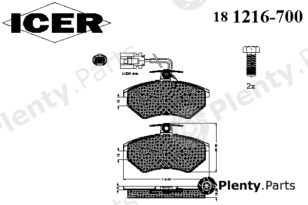  ICER part 181216700 Brake Pad Set, disc brake