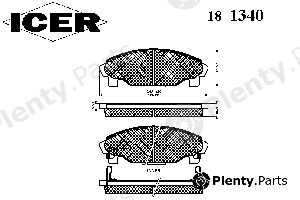  ICER part 181340 Brake Pad Set, disc brake