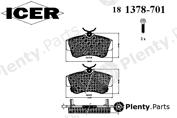  ICER part 181378-701 (181378701) Brake Pad Set, disc brake