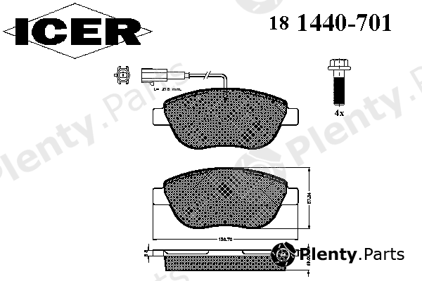  ICER part 181440-701 (181440701) Brake Pad Set, disc brake