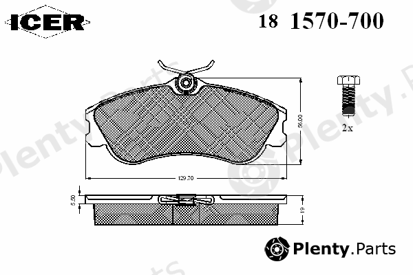  ICER part 181570700 Brake Pad Set, disc brake