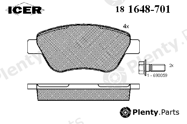  ICER part 181648701 Brake Pad Set, disc brake