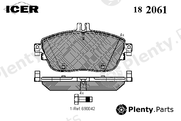  ICER part 182061 Brake Pad Set, disc brake