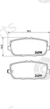  BREMBO part P49044 Brake Pad Set, disc brake
